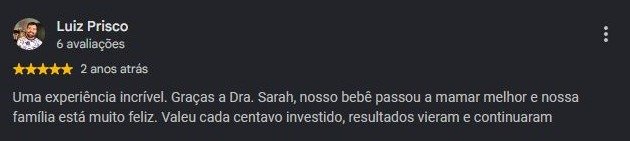 Print original da avaliação de Luiz Prisco no Google